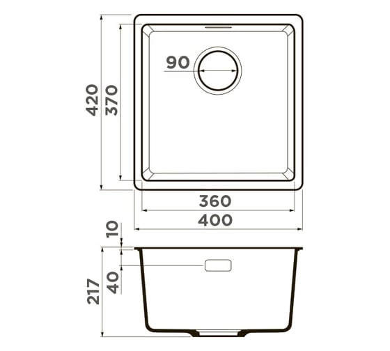Кухонная мойка Omoikiri Kata 40-U-CA Artgranit/карамель 4993392