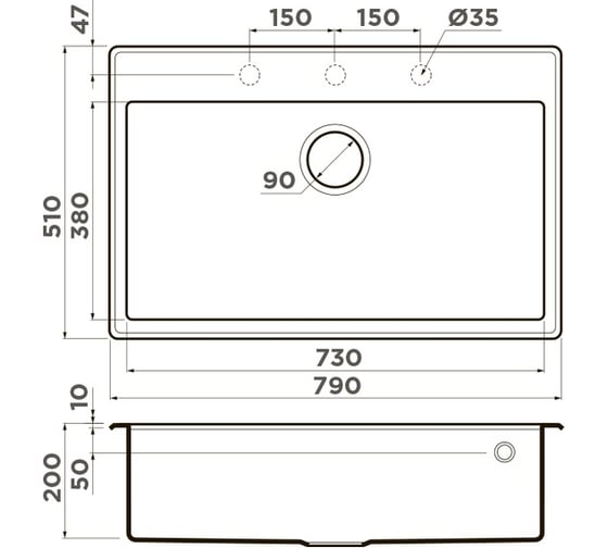 Мойка Omoikiri Tedori 79-PL Tetogranit/Платина NEW 4993955