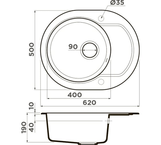Мойка Omoikiri кухонная Manmaru 62-DC Artgranit/темный шоколад 4993354