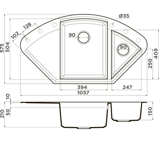 Кухонная мойка Omoikiri Sakaime 105C-BE Tetogranit/ваниль 4993124