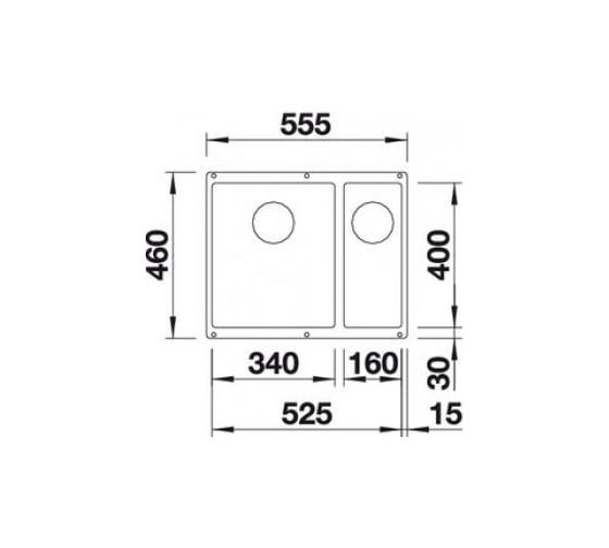 Мойка BLANCO SUBLINE 340 160 U SILGRANIT антрацит, чаша справа, с отводной арматурой InFino 523558
