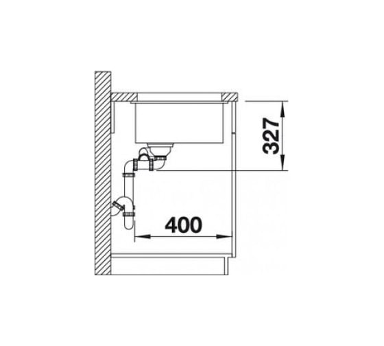 Мойка BLANCO SUBLINE 340 160 U SILGRANIT антрацит, чаша справа, с отводной арматурой InFino 523558