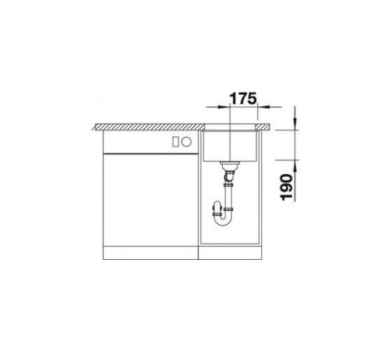 Мойка BLANCO SUBLINE 320 U SILGRANIT антрацит, с отводной арматурой InFino 523406