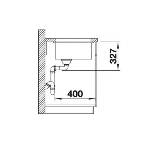 Мойка BLANCO SUBLINE 320 U SILGRANIT антрацит, с отводной арматурой InFino 523406