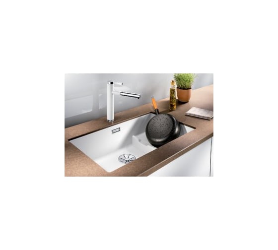 Мойка BLANCO SUBLINE 700 U Level SILGRANIT антрацит, с отводной арматурой InFino 523538