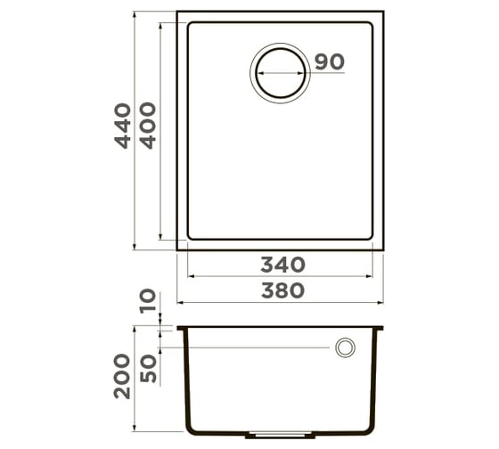 Кухонная мойка Omoikiri Bosen 38-U-BL Tetogranit/черный 4993157