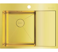 Кухонная мойка Omoikiri Akisame 65-LG-L нержавеющая сталь/светлое золото 4973083