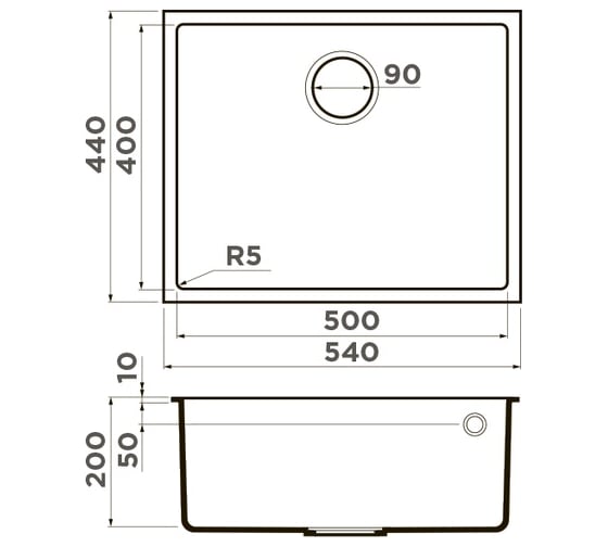 Кухонная мойка Omoikiri Bosen 54-U-SA Tetogranit/бежевый 4993163