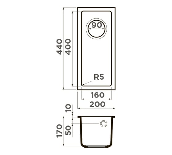 Кухонная мойка Omoikiri Bosen 20-U-DC Tetogranit/темный шоколад 4993226