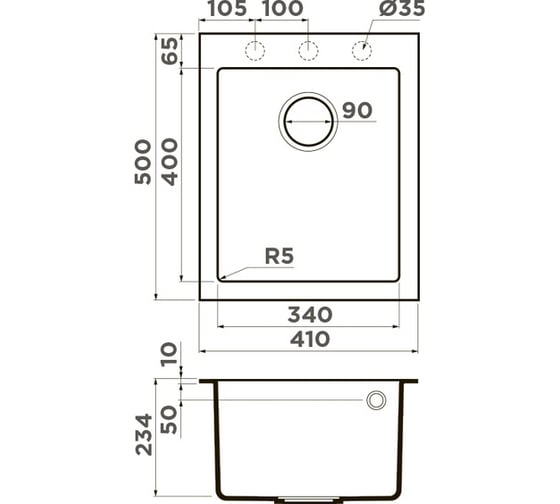 Кухонная мойка Omoikiri Bosen 41-BL Tetogranit/черный 4993141