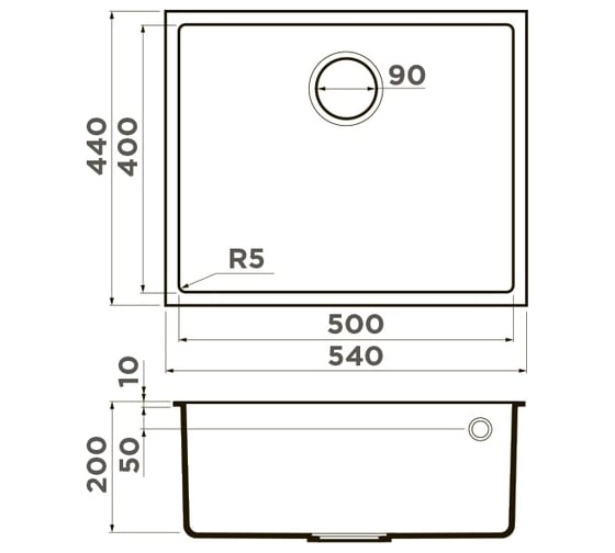 Кухонная мойка Omoikiri Bosen 54-U-EV Tetogranit/эверест 4993234