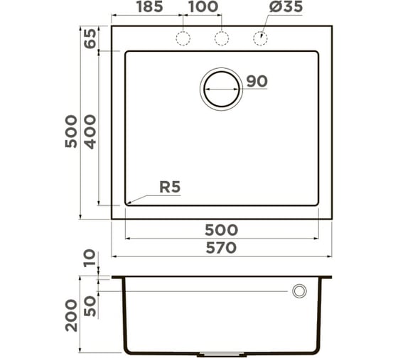 Кухонная мойка Omoikiri Bosen 57-BE Tetogranit/ваниль 4993146