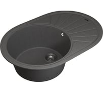 Кухонная кварцевая мойка Uperwood Quartz UPD-02_03, овальная, серая 3910202106