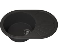 Кухонная кварцевая мойка Uperwood Quartz UPD-02_04, овальная, черная 3910202107