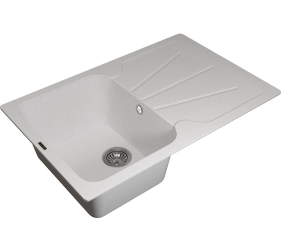 Кухонная кварцевая мойка Uperwood Quartz UPD-04_01, прямоугольная, белая 3910202112