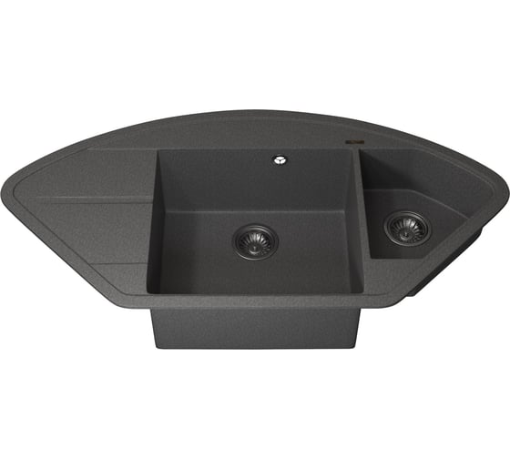 Кухонная кварцевая мойка Uperwood Quartz UPD-06_03, угловая двухсекционная, серая 3910202122