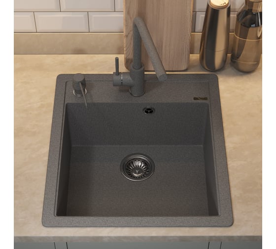 Кухонная кварцевая мойка Uperwood Quartz UPD-07_03, прямоугольная, серая 3910202126