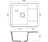 Мойка GranFest URBAN 258L 1 чаша+крыло, 580х490 мм GF-UR-258L песочный 3