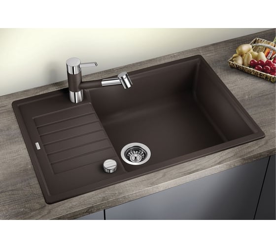 Мойка BLANCO ZIA XL 6S Compact Silgranit PuraDur кофе, без клапана автомата 523282