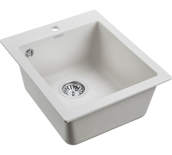Гранитная мойка Paulmark KANTE 40 белый, 415х490 мм PM104249-WH