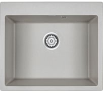 Гранитная мойка Paulmark KANTE 60 серый, 600х520 мм PM106052-GR