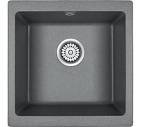 Гранитная мойка Paulmark GERA 50 графит, 445х460 мм, подстольный монтаж PM104546-DG