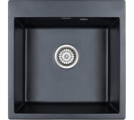 Гранитная мойка Paulmark KANTE 50 черный металлик, 510х520 PM105152-BLM