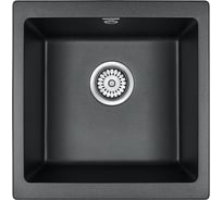 Гранитная мойка Paulmark GERA 50 черный металлик, 445х460 мм, подстольный монтаж PM104546-BLM