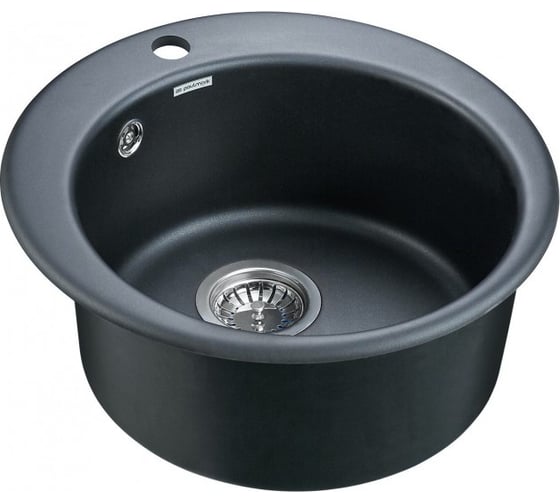 Гранитная мойка Paulmark GELEGEN 50 черный металлик, D475 мм PM404800-BLM