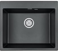 Гранитная мойка Paulmark KANTE 60 черный, 600х520 мм PM106052-BL