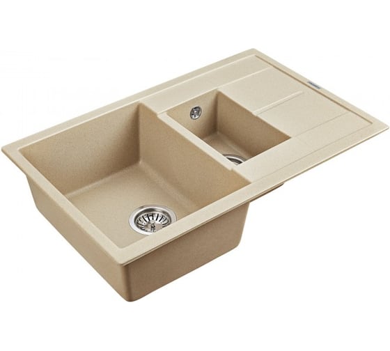 Гранитная мойка Paulmark FLUGEN 60/1,5 кварц, 775х495 мм PM237850-QU
