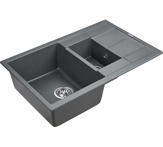 Гранитная мойка Paulmark FLUGEN 60/1,5 графит, 775х495 мм PM237850-DG