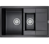 Гранитная мойка Paulmark FLUGEN 60/1,5 черный, 775х495 мм PM237850-BL