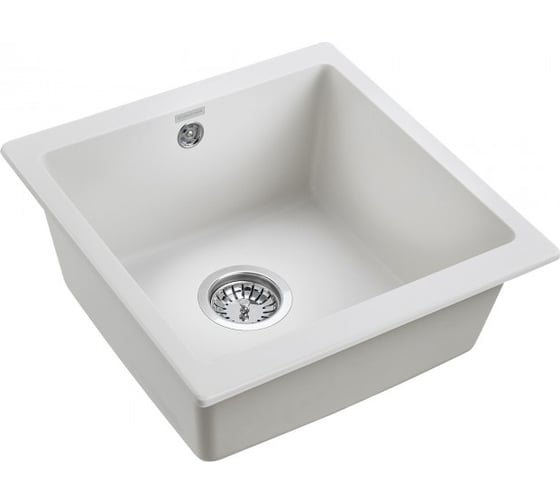 Гранитная мойка Paulmark GERA 50 белый, 445х460 мм, подстольный монтаж PM104546-WH