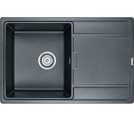 Гранитная мойка Paulmark FLUGEN 50-780 черный металлик, 780х500 мм PM217850-BLM