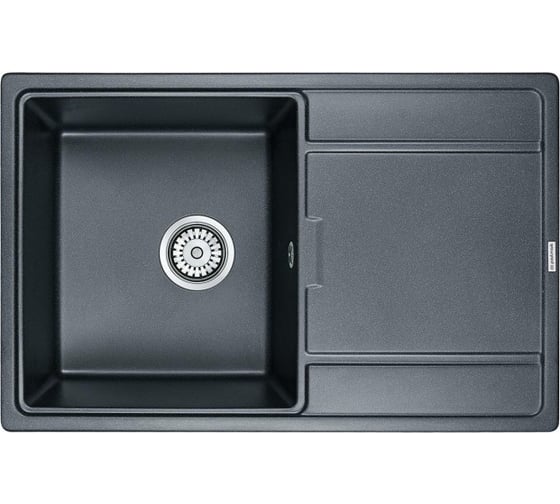 Гранитная мойка Paulmark FLUGEN 50-780 черный металлик, 780х500 мм PM217850-BLM