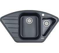 Кварцевая мойка Paulmark WIESE черный металлик, 890х490 мм PM529050-BLM