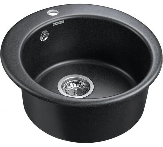 Гранитная мойка Paulmark GELEGEN 50 черный, D475 мм PM404800-BL