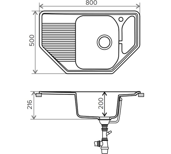 Кухонная мраморная мойка Polygran F-10 песочный №302