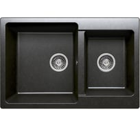 Кухонная мраморная мойка Polygran F-15 черный №16