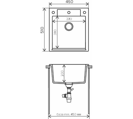 Кухонная мраморная мойка Polygran Argo-460 песочный №302