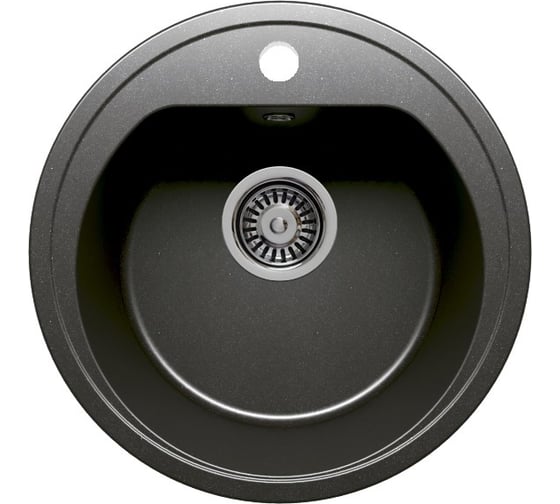 Кухонная мраморная мойка Polygran F-05 черный №16