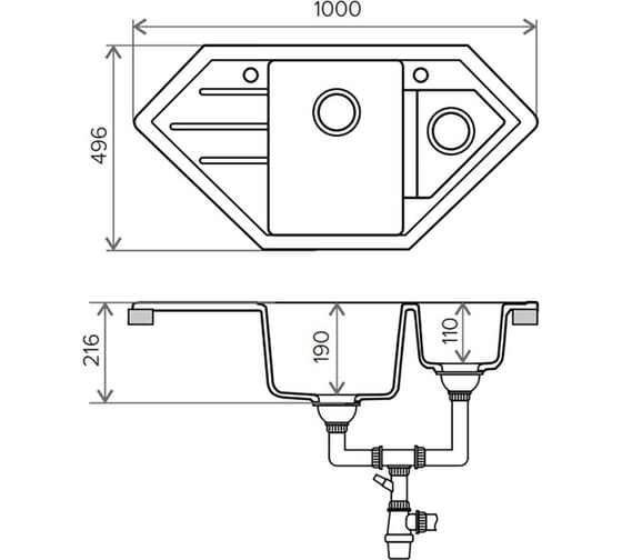Кварцевая кухонная мойка Tolero, цвет сафари R-114 №102