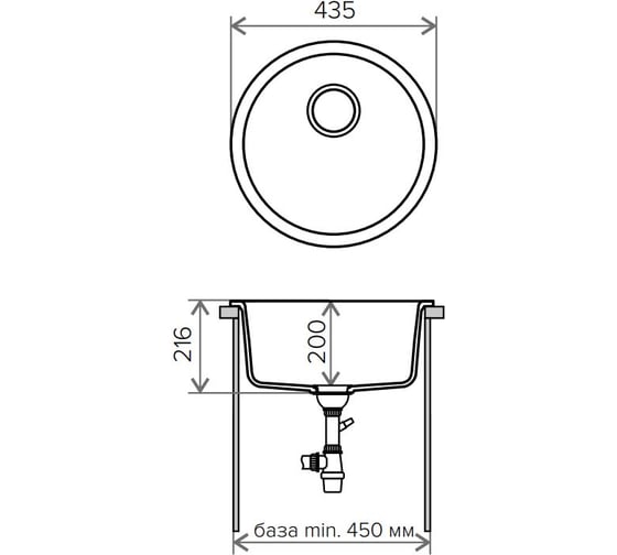 Кварцевая кухонная мойка Tolero, цвет бежевый R-104 №101