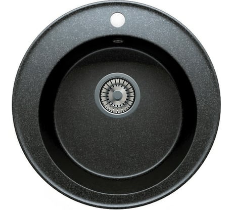 Кварцевая кухонная мойка Tolero, цвет черный R-108 №911