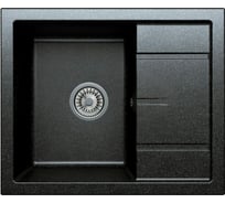 Кварцевая кухонная мойка Tolero, цвет черный R-107 №911