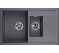 Кухонная кварцевая мойка EMAR EMQ-2775.Q Антрацит