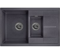 Кухонная кварцевая мойка EMAR EMQ-2775.Q Морион