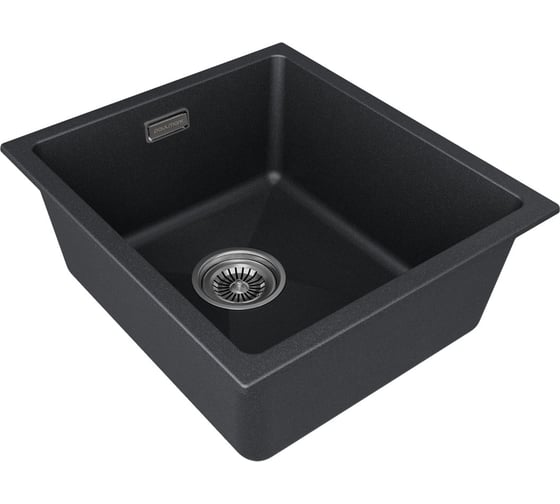 Мойка Paulmark LUMI 41UNI, IT-GRANIT, черный, 410x460 мм LU41-BL