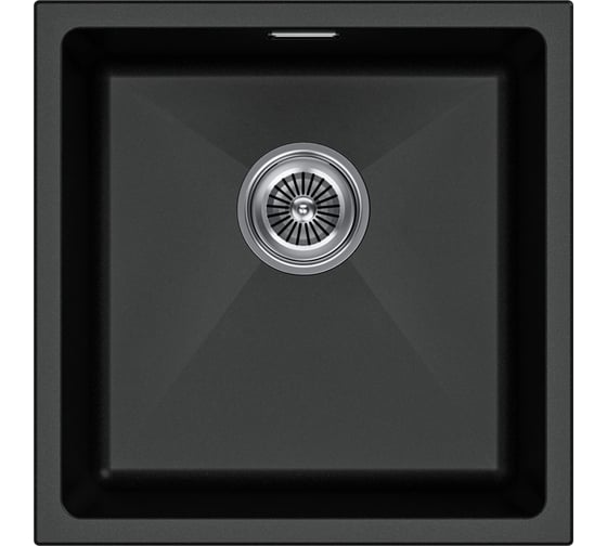 Мойка Paulmark LUMI 45UNI, IT-GRANIT, черный, 455x460 мм LU45-BL